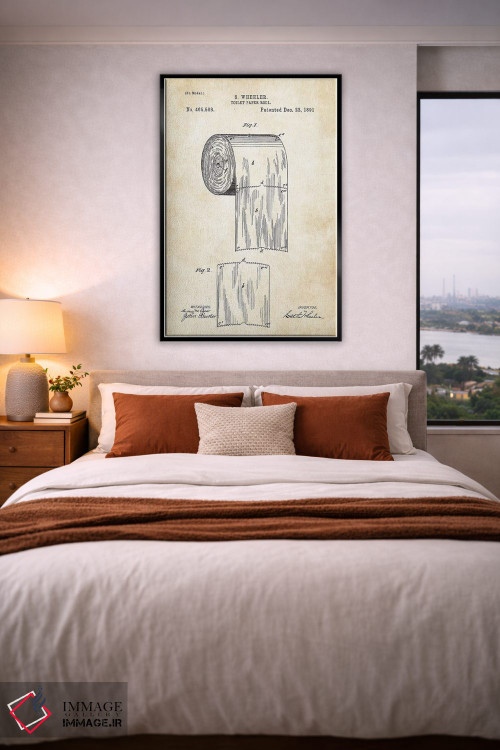 تابلو دکوراتیو رول دستمال توالت اثر پتنت ۷۷ - D2B