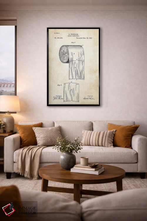 تابلو دکوراتیو رول دستمال توالت اثر پتنت ۷۷ - D3B