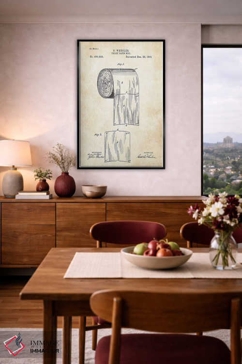 تابلو دکوراتیو رول دستمال توالت اثر پتنت ۷۷ - D4B