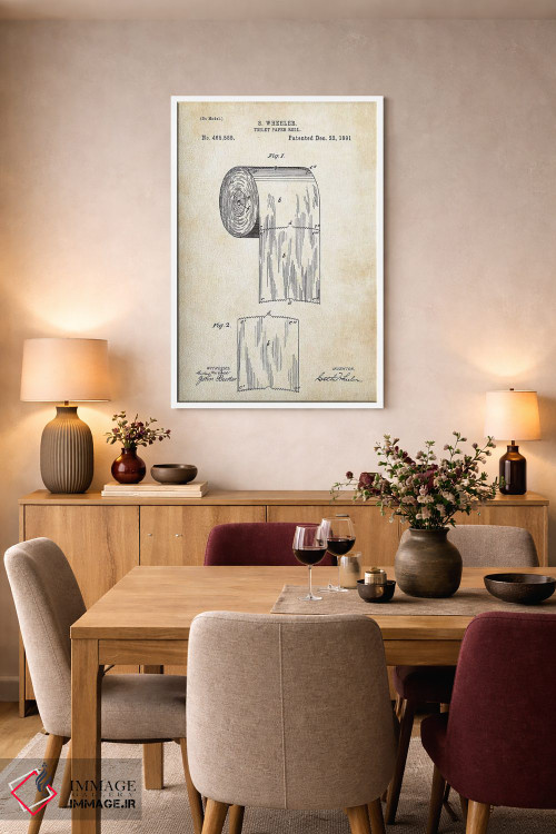 تابلو دکوراتیو رول دستمال توالت اثر پتنت ۷۷ - D6W