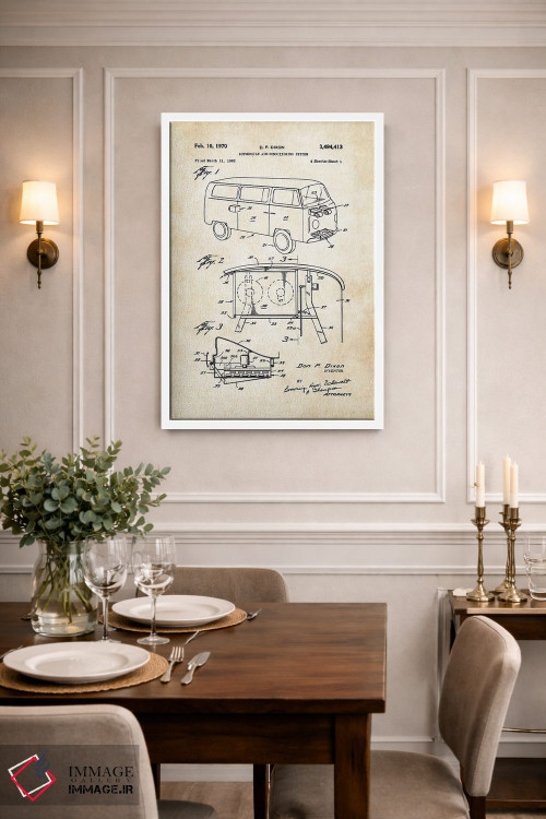 تابلو دکوراتیو ون فولکس واگن اثر پتنت ۷۷ - D1W