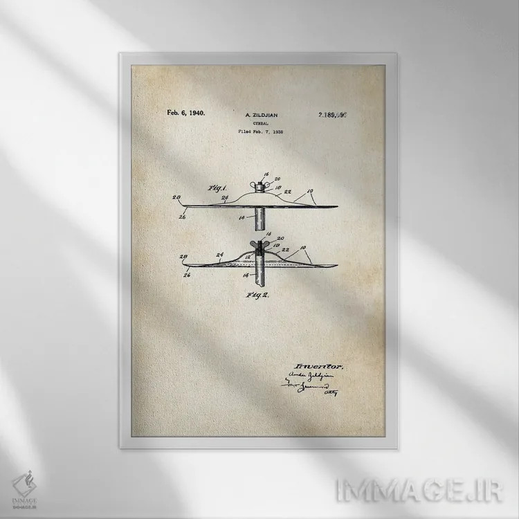 تابلو دکوراتیو سیمبال زیلجیان اثر پتنت ۷۷ - نمای قابدار سفید