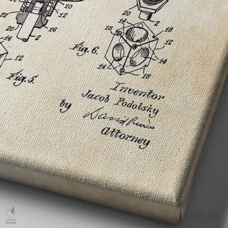 تابلو دکوراتیو شیر آب حمام اثر پتنت ۷۷ - نمای نزدیک بافت بوم