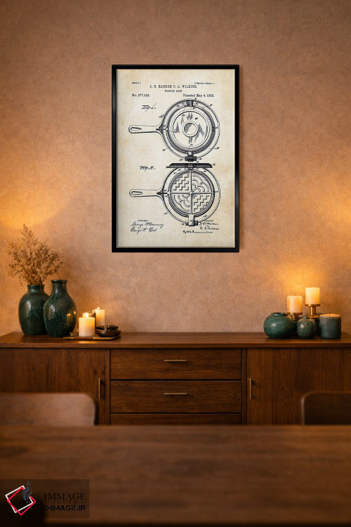 تابلو دکوراتیو دستگاه وافل پز اثر پتنت ۷۷ - D2B