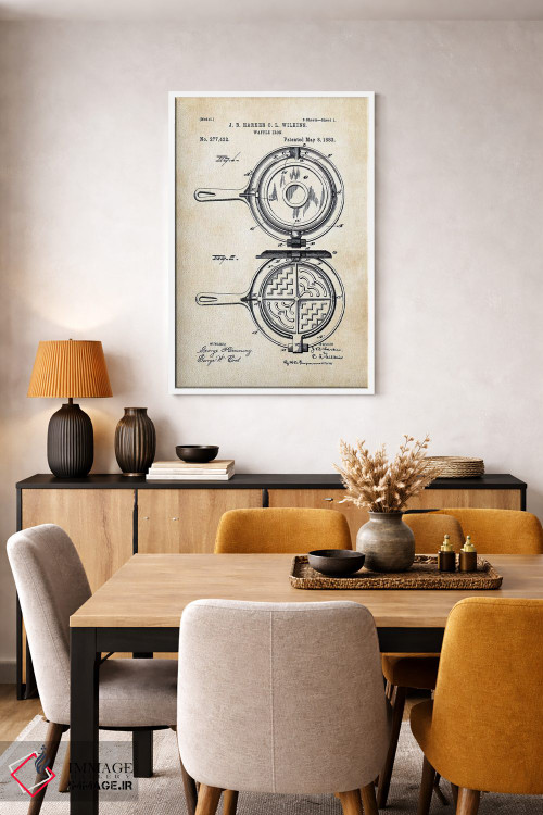 تابلو دکوراتیو دستگاه وافل پز اثر پتنت ۷۷ - D4W