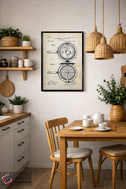 تابلو دکوراتیو دستگاه وافل پز اثر پتنت ۷۷ - D5B