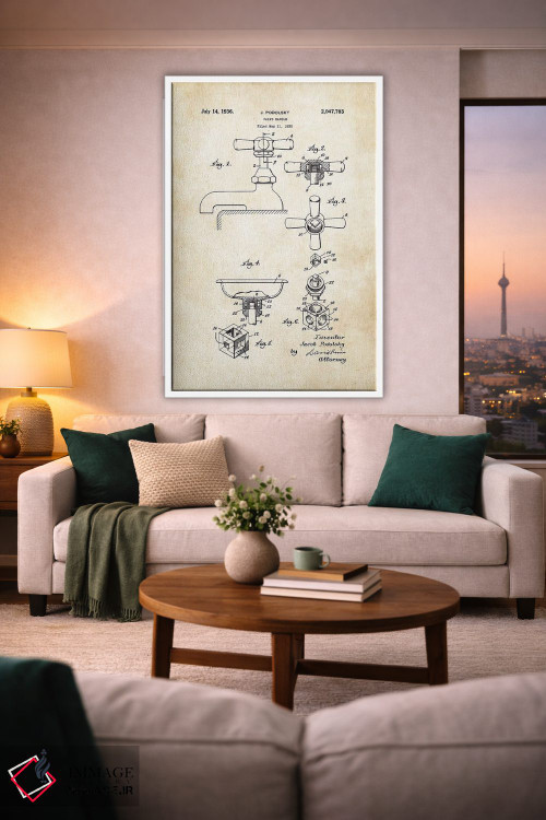 تابلو دکوراتیو شیر آب حمام اثر پتنت ۷۷ - D1W