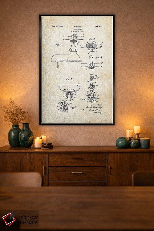 تابلو دکوراتیو شیر آب حمام اثر پتنت ۷۷ - D2B