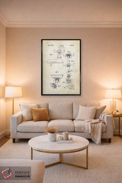 تابلو دکوراتیو شیر آب حمام اثر پتنت ۷۷ - D3B