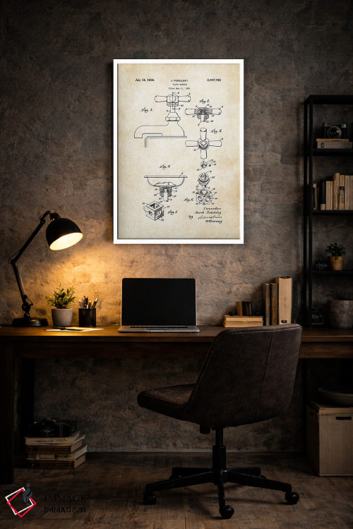 تابلو دکوراتیو شیر آب حمام اثر پتنت ۷۷ - D6W