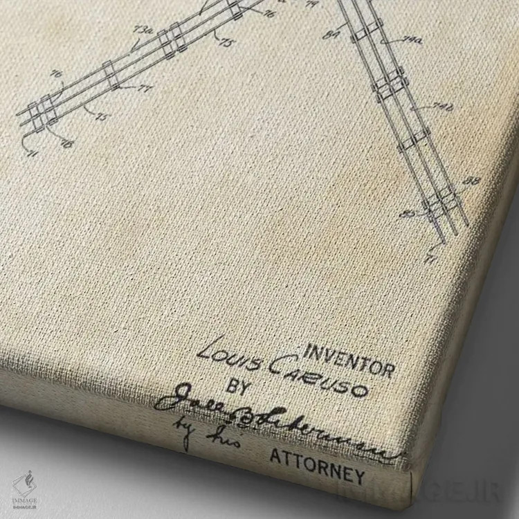 تابلو دکوراتیو ریل اسباب بازی قطار اثر پتنت ۷۷ - نمای نزدیک بافت بوم