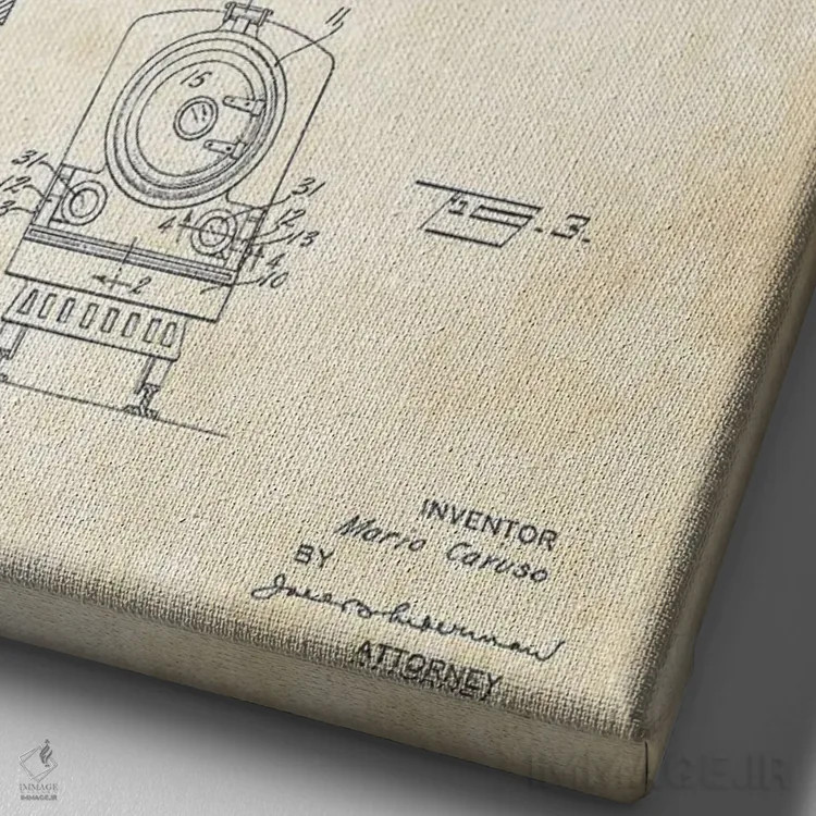 تابلو دکوراتیو قطار اسباب بازی اثر پتنت ۷۷ - نمای نزدیک بافت بوم