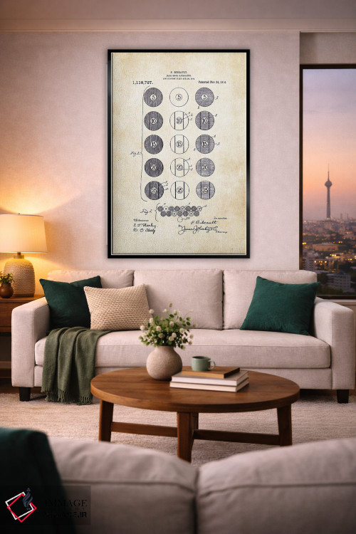 تابلو مدرن توپ های بیلیارد/پول اثر پتنت ۷۷ - D2B