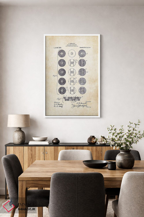 تابلو مدرن توپ های بیلیارد/پول اثر پتنت ۷۷ - D3W