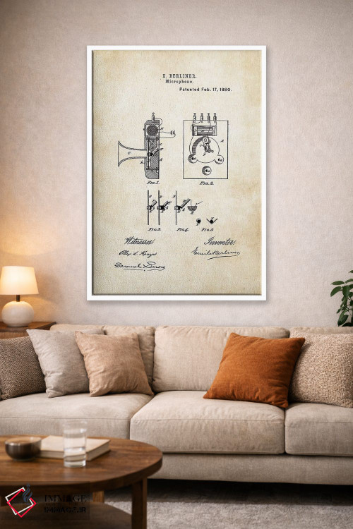 تابلو دکوراتیو میکروفون برلینر اثر پتنت ۷۷ - D1W