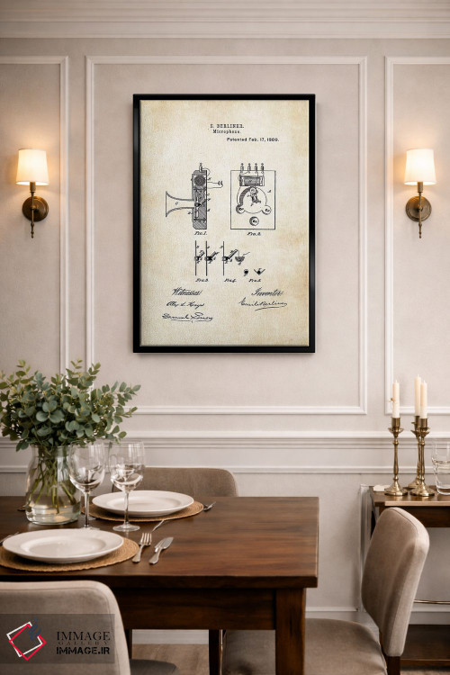 تابلو دکوراتیو میکروفون برلینر اثر پتنت ۷۷ - D2B