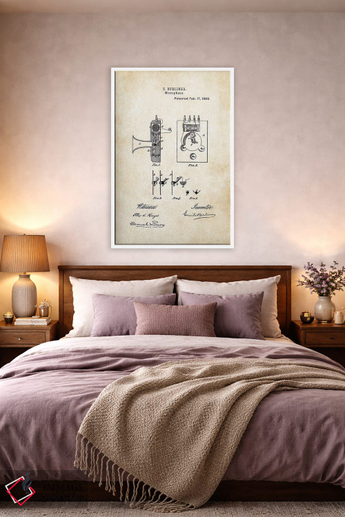 تابلو دکوراتیو میکروفون برلینر اثر پتنت ۷۷ - D3W