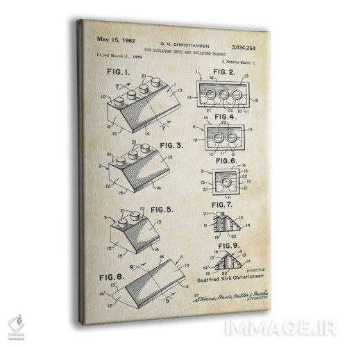 تابلو دکوراتیو بلوک ساختنی اسباب بازی اثر پتنت ۷۷ - نمای پرسپکتیو محصول