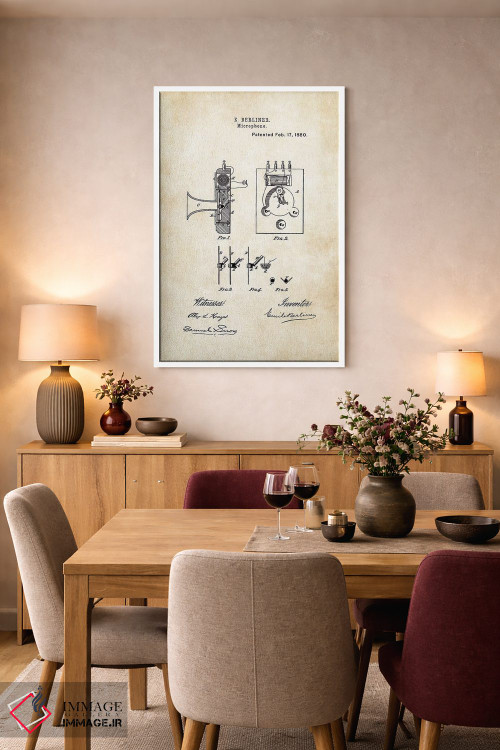 تابلو دکوراتیو میکروفون برلینر اثر پتنت ۷۷ - D6W