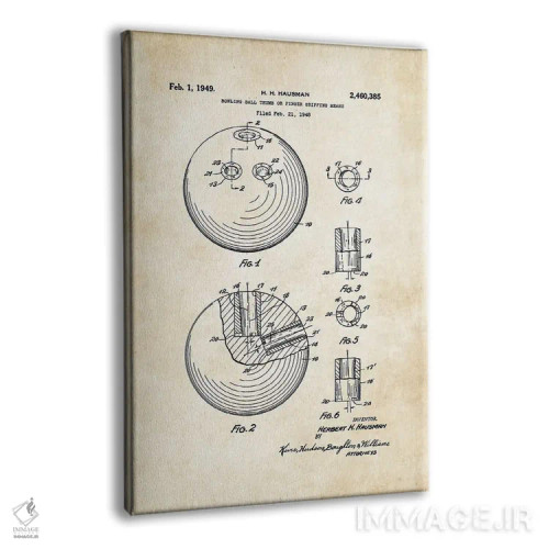 تابلو دکوراتیو توپ بولینگ اثر پتنت ۷۷ - نمای پرسپکتیو محصول