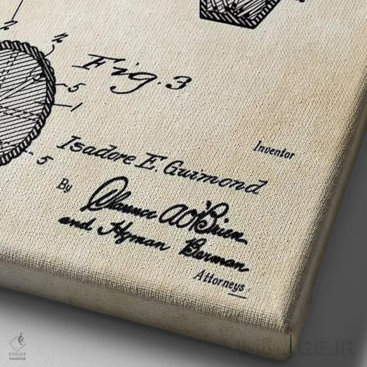 تابلو دکوراتیو پین بولینگ اثر پتنت ۷۷ - نمای نزدیک بافت بوم