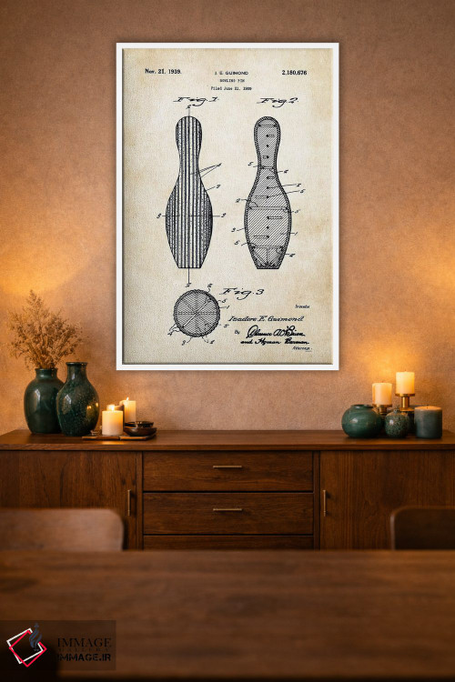 تابلو دکوراتیو پین بولینگ اثر پتنت ۷۷ - D1W