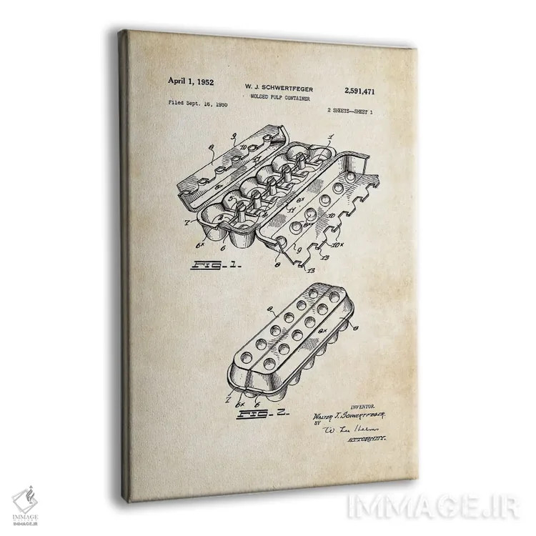 تابلو دکوراتیو کارتن تخم مرغ اثر پتنت ۷۷ - نمای پرسپکتیو محصول