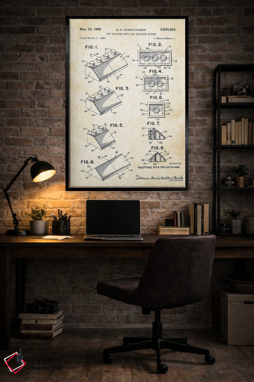 تابلو دکوراتیو بلوک ساختنی اسباب بازی اثر پتنت ۷۷ - D6B