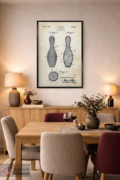 تابلو دکوراتیو پین بولینگ اثر پتنت ۷۷ - D6B