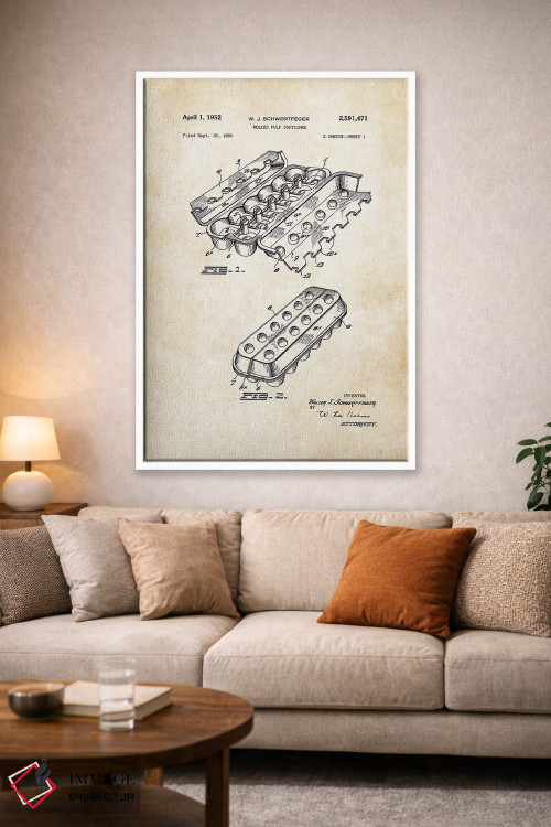 تابلو دکوراتیو کارتن تخم مرغ اثر پتنت ۷۷ - D1W