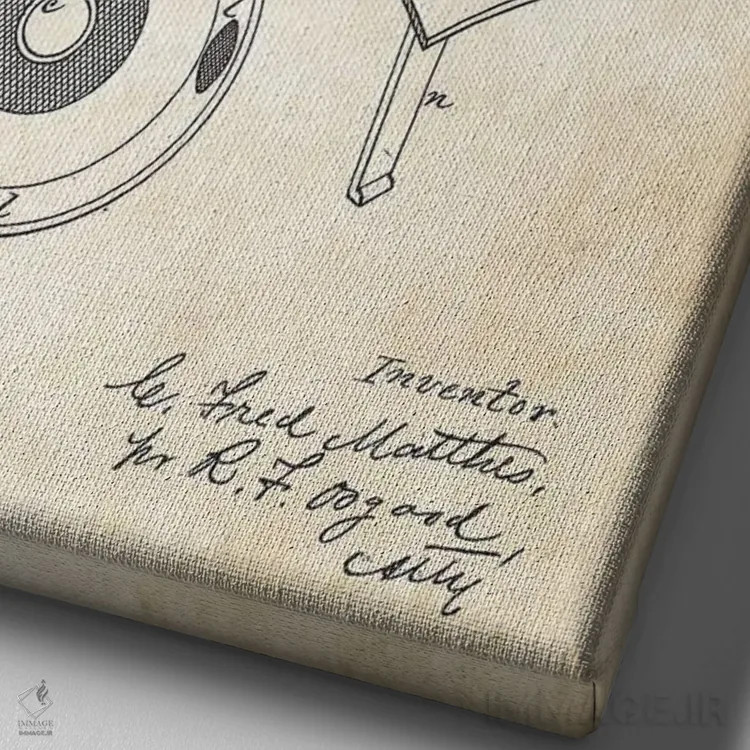 تابلو دکوراتیو قوری قهوه اثر پتنت ۷۷ - نمای نزدیک بافت بوم