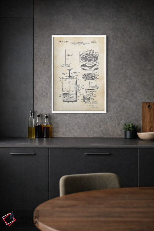 تابلو دکوراتیو فرانسه پرس قهوه اثر پتنت ۷۷ - D1W