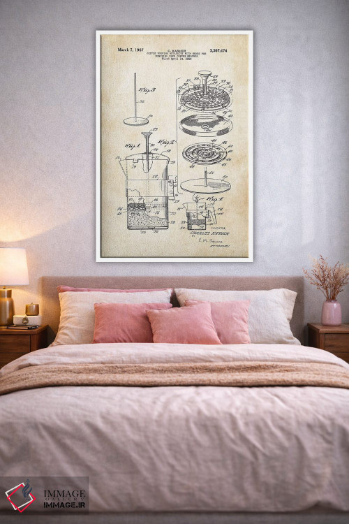 تابلو دکوراتیو فرانسه پرس قهوه اثر پتنت ۷۷ - D2W