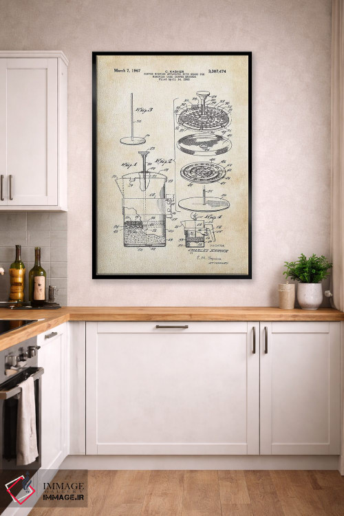 تابلو دکوراتیو فرانسه پرس قهوه اثر پتنت ۷۷ - D3B