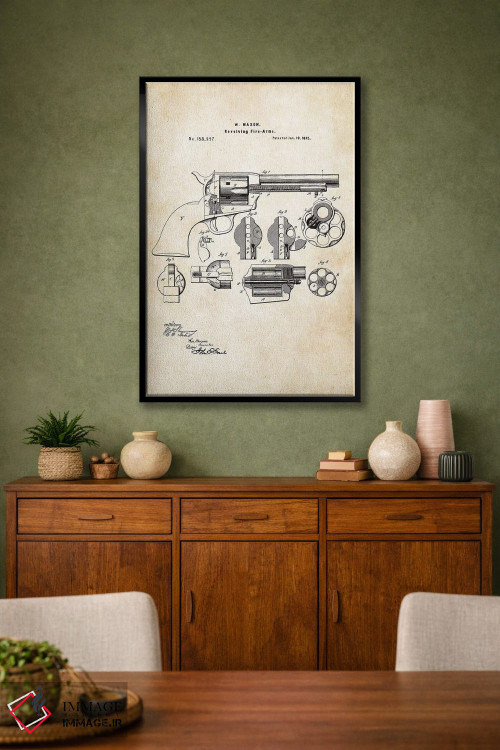 تابلو دکوراتیو هفت تیر کلت پیسمیکر اثر پتنت ۷۷ - D2B