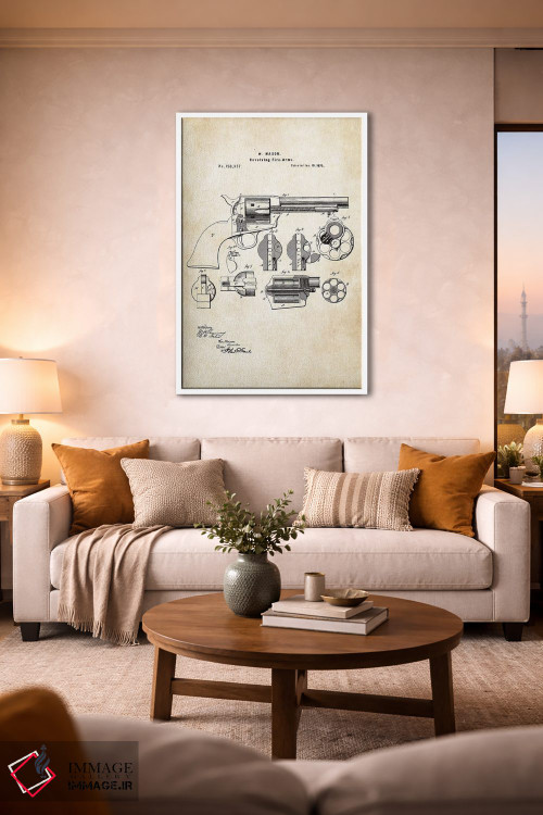 تابلو دکوراتیو هفت تیر کلت پیسمیکر اثر پتنت ۷۷ - D1W