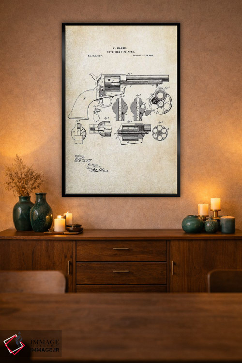 تابلو دکوراتیو هفت تیر کلت پیسمیکر اثر پتنت ۷۷ - D3B