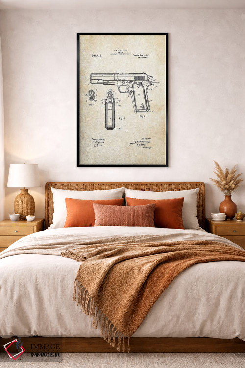 تابلو دکوراتیو تپانچه کلت ۱۹۱۱ اثر پتنت ۷۷ - D5B