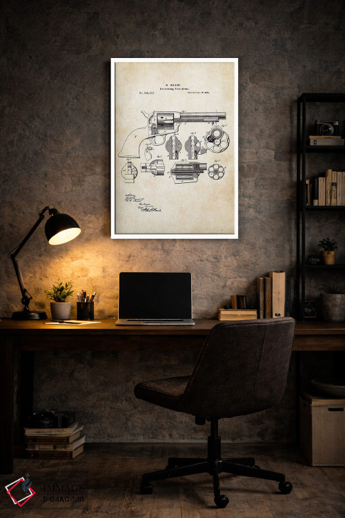 تابلو دکوراتیو هفت تیر کلت پیسمیکر اثر پتنت ۷۷ - D6W