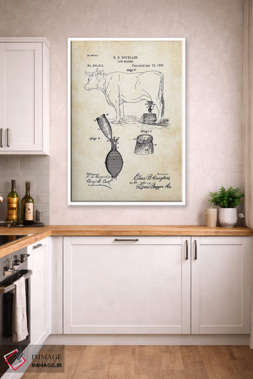 تابلو دکوراتیو دستگاه شیردوشی گاو اثر پتنت ۷۷ - D3W