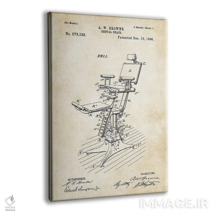 تابلو دکوراتیو صندلی دندانپزشکی اثر پتنت ۷۷ - نمای پرسپکتیو محصول