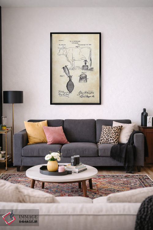 تابلو دکوراتیو دستگاه شیردوشی گاو اثر پتنت ۷۷ - D4B