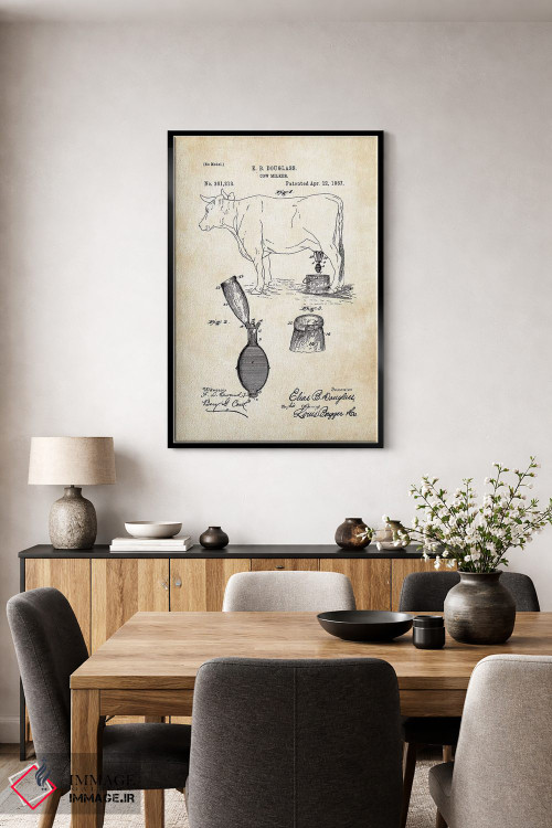 تابلو دکوراتیو دستگاه شیردوشی گاو اثر پتنت ۷۷ - D6B