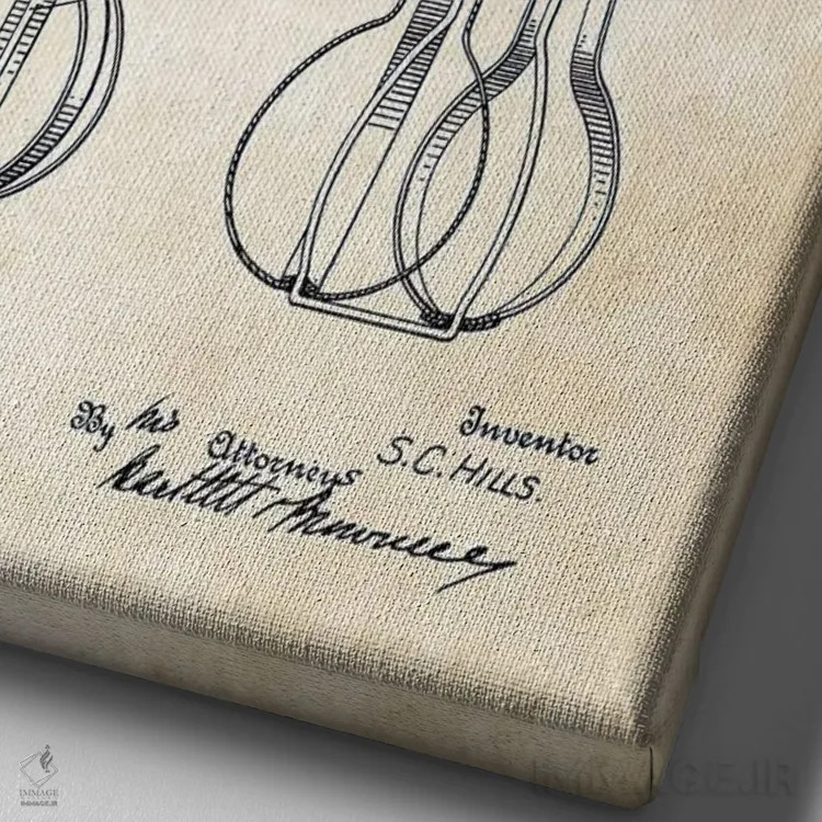 تابلو دکوراتیو همزن تخم مرغ اثر پتنت ۷۷ - نمای نزدیک بافت بوم