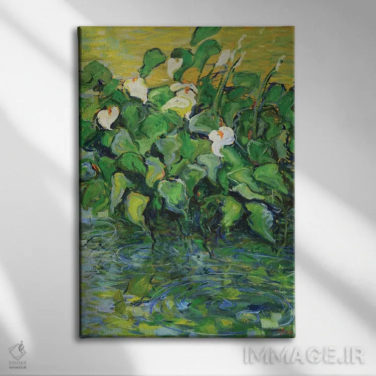 تابلو دکوراتیو حوضچه ی آبی III اثر پاتریک ماری - نمای روبهرو روی دیوار