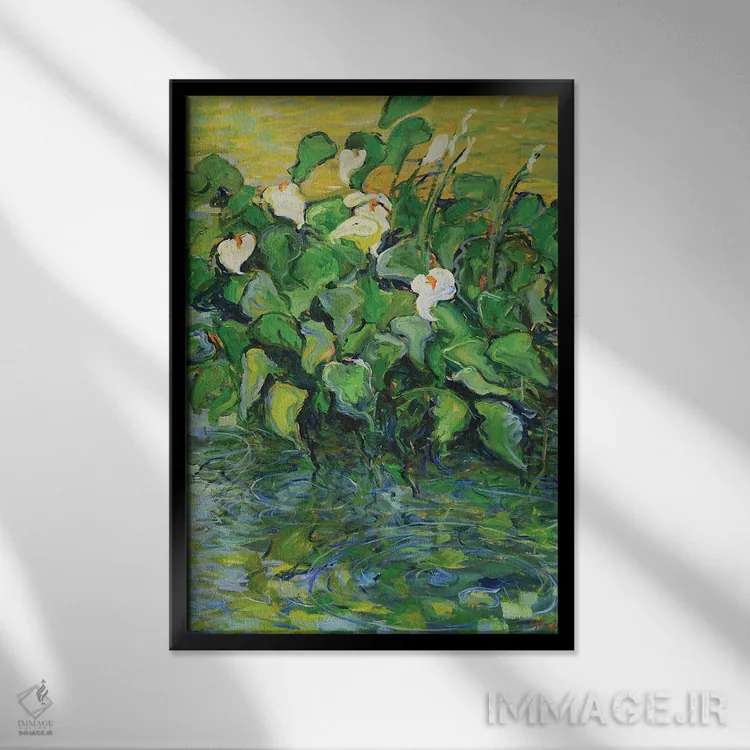 تابلو دکوراتیو حوضچه ی آبی III اثر پاتریک ماری - نمای قابدار مشکی