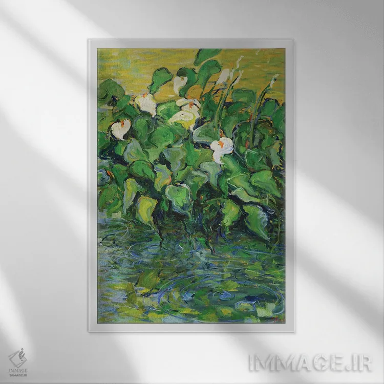تابلو دکوراتیو حوضچه ی آبی III اثر پاتریک ماری - نمای قابدار سفید