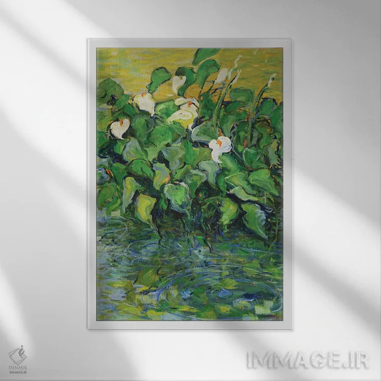 تابلو دکوراتیو حوضچه ی آبی III اثر پاتریک ماری - نمای قابدار سفید