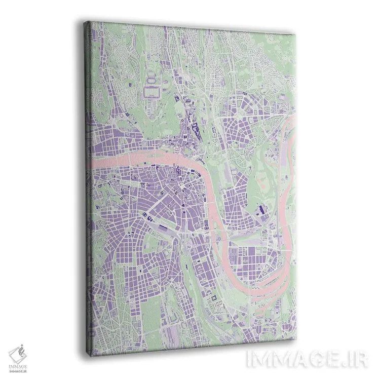 تابلو انتزاعی پراگ بنفش اثر پلانوس اوربانوس - نمای پرسپکتیو محصول