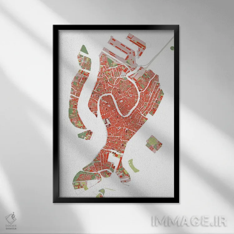 تابلو انتزاعی ونیز کلاسیک اثر پلانوس اوربانوس - نمای قابدار مشکی